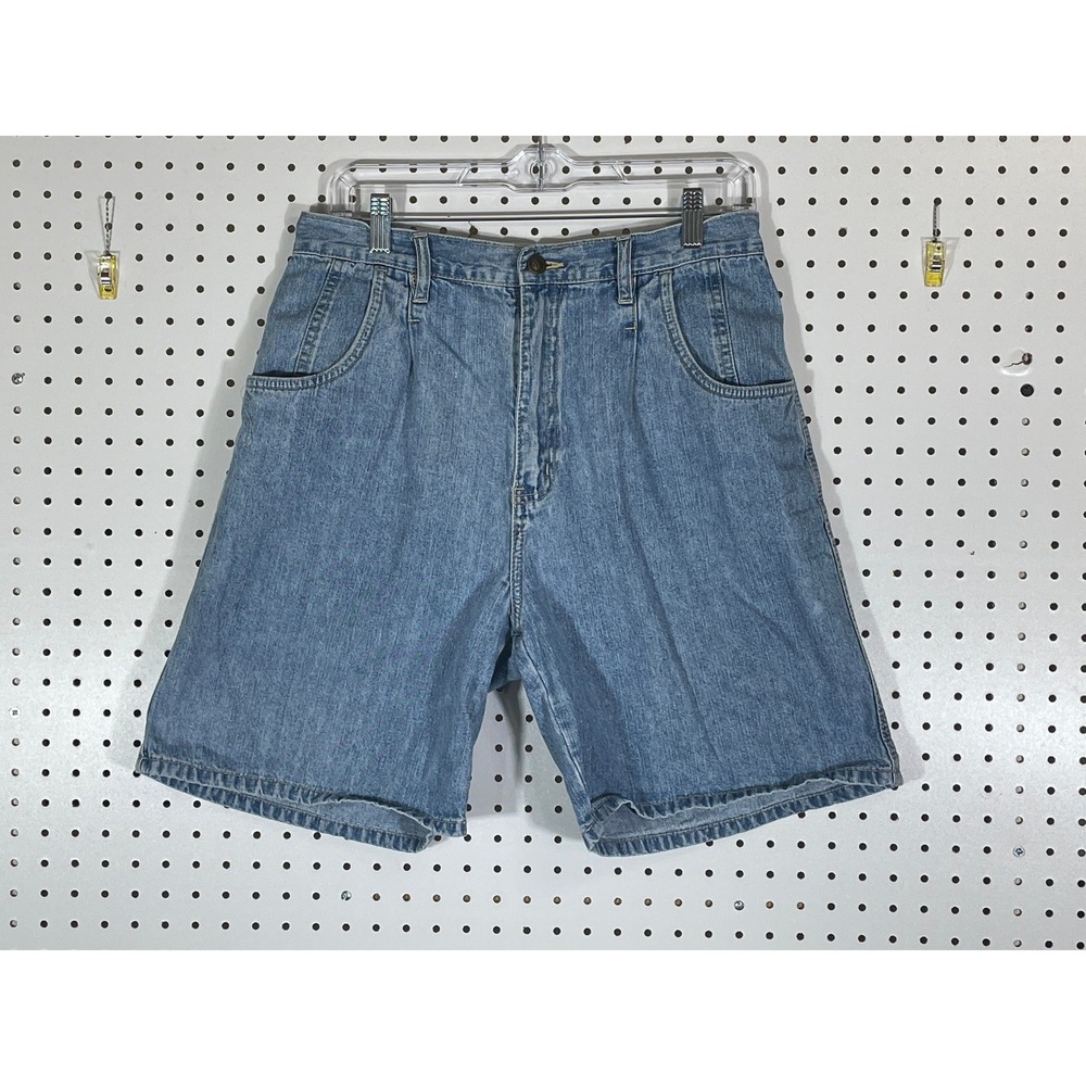 Jessi Lee Womens High Waisted Pleated Denim Shorts Light Wash Blue Size 10